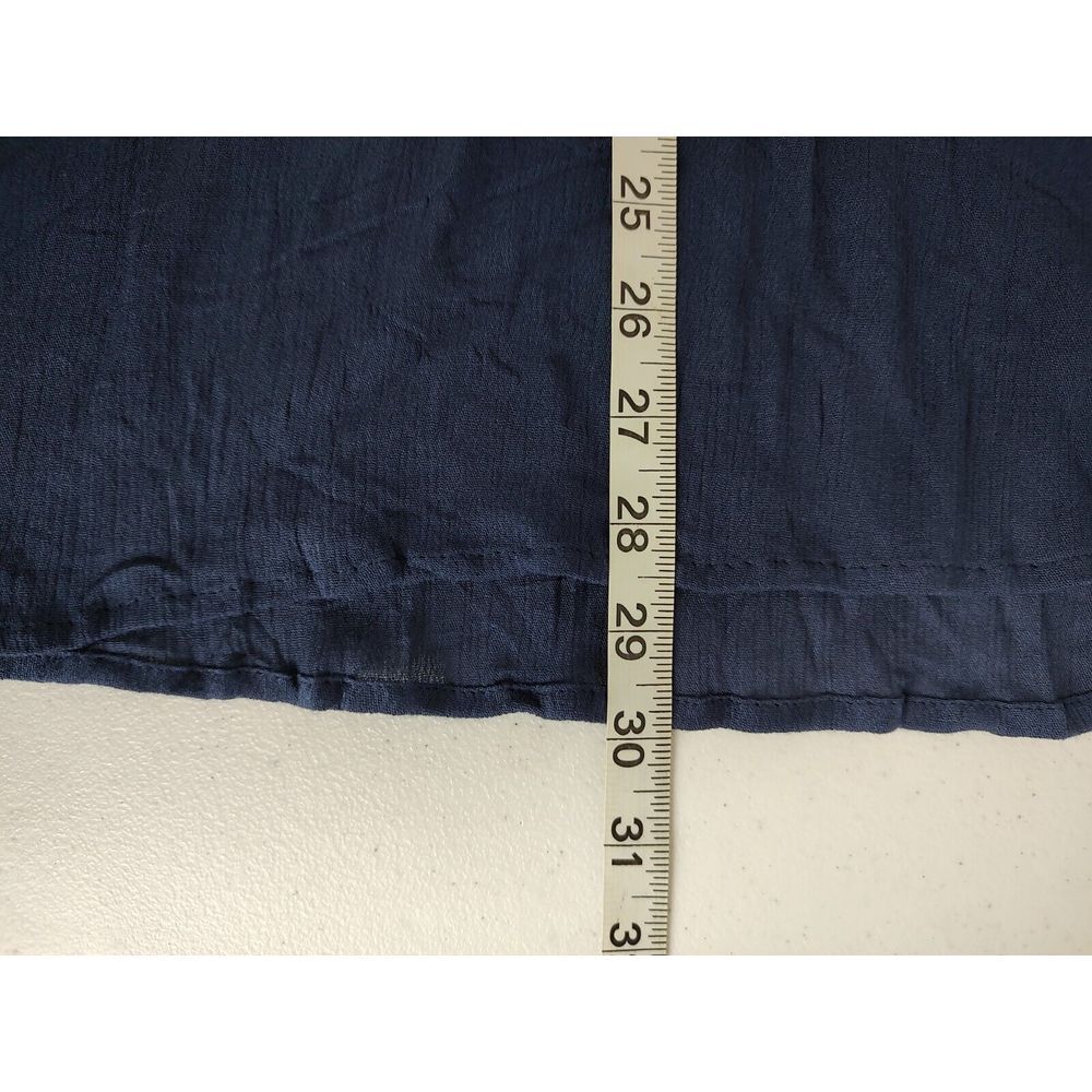 Southern Stitch Navy Blue Lace Bell Sleeve Tunic Top XL Boho V-Neck Cutout - Picture 5 of 8